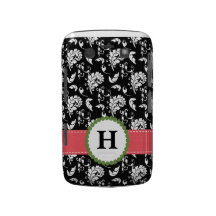 Monogramme rose et vert Blackberry Cas audacieux d Coque Blackberry