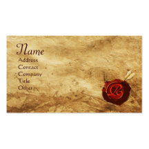 Monogramme ROUGE de PARCHEMIN de JOINT de CIRE Carte De Visite