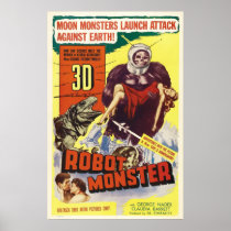 MONSTER-PLAKAT des ROBOTER-3D