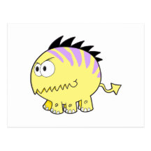 monstre chompy d'animal familier de jaune de spike cartes postales