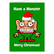 Monstre de Joyeux Noël Cartes De Vœux