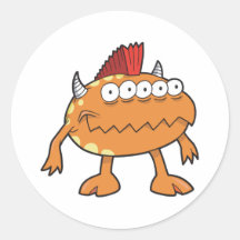 monstre orange de Mohawk beaucoup de yeux Adhésifs