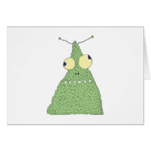 monstre vert maladroit de goutte carte de vœux