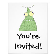 monstre vert maladroit de goutte invitation