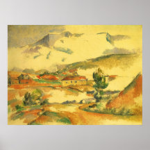 Mont Sainte Victoire par Cezanne, beaux-arts vinta Affiche