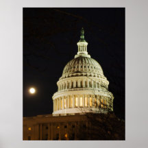 Moonlit Hauptstadts-Haube Poster