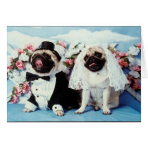 Mops-Hundehochzeits-Karte