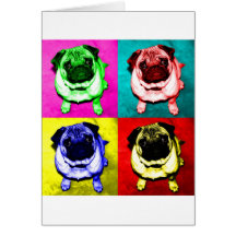 Mops Jack in 4 Farben Karten