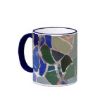 Mosaïques de bleu de Gaudi Tasses À Café