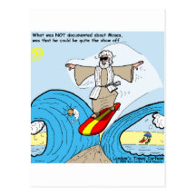 Moses surft lustige Cartoon-T-Shirts-Geschenk-Samm Postkarten