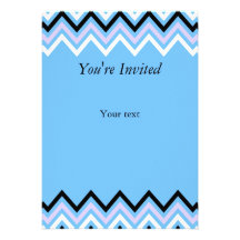 Motif bleu et lilas de Chevron Invitation