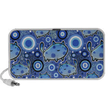 Motif de chat bleu haut-parleurs portables
