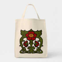 Motif de fleur de Nouveau d'art Sac De Toile
