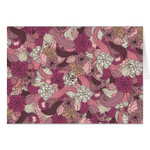Motif de fleurs romantique carte de vœux