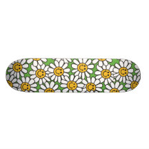 Motif de fleurs souriant de marguerite skateboards personnalisables