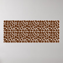 Motif de girafe de Brown foncé Posters