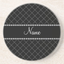Motif de grille noir nommé personnalisé dessous de verre