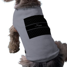 Motif de grille noir nommé personnalisé manteaux pour animaux domestiques