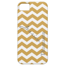 Motif de zigzag jaune à la mode de chevron, étui iPhone 5