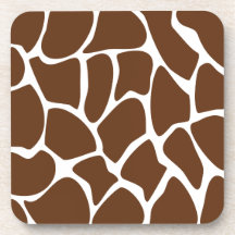 Motif d'impression de girafe dans Brown foncé Sous-bock