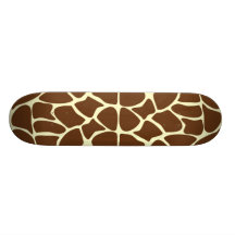 Motif d'impression de girafe dans Brown foncé Skateboard Customisable