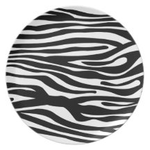 Motif d'impression de zèbre - noir et blanc assiettes pour soirée