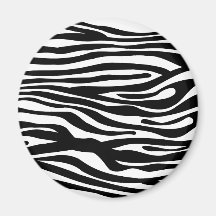 Motif d'impression de zèbre - noir et blanc magnets pour réfrigérateur