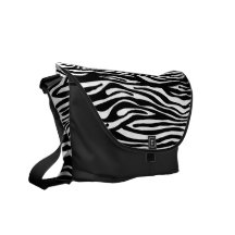 Motif d'impression de zèbre - noir et blanc sacoches