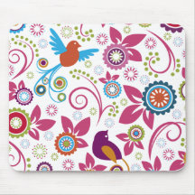 Motif floral tapis de souris