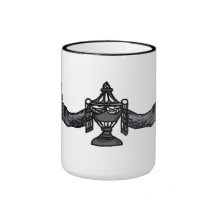 motif funèbre d'urne tasse