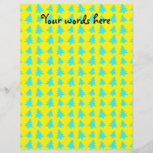 Motif jaune et bleu d'arbres de Noël Prospectus En Couleur