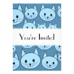Motif mignon de chats dans le bleu faire-parts
