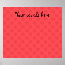 Motif rouge-clair de flocons de neige poster