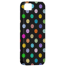 Motif souriant multicolore de visage d'arc-en-ciel coque iPhone 5