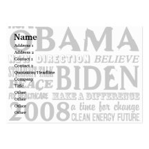 Mots d'espoir Obama et de carte de visite 2008 de 