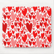 Mousepad die Herzen des roten Valentinsgrußes