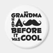 moustache de grand-maman aimant pour réfrigérateur