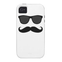 Moustache et lunettes de soleil noires coques iPhone 4/4S