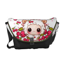 Moutons de bébé de Kawaii et cerises mignonnes Sacoche