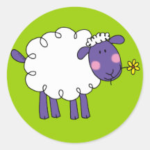 Moutons laineux adhésif rond