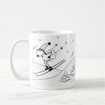 Moutons tirés par la main en hiver mug à café