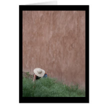Mur et jardinier d'Adobe Cartes De Vœux