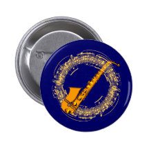 Musik Saxophon music sax saxophone Anstecknadelbuttons