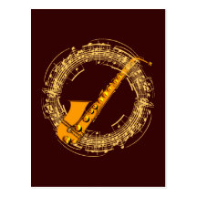 Musik Saxophon music sax saxophone Postkarte