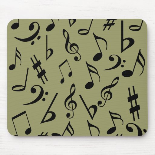 Musikalische Anmerkungen Mousepad - blasses Olivgr
