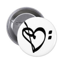 Musikclef-Herz-Knopf Anstecknadelbutton