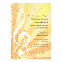 Musikclefs-Schläger Mitzvah Einladung