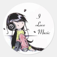 Musikmädchen, Runder Sticker