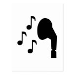 Musique de notes d'écouteurs cartes postales