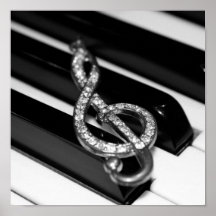 Musique et moi - G-clef de piano Affiche